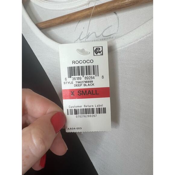 NWT NEW I.N.C. International Concepts Black and White Diagonal Shirt Size XS - Picture 4 of 7